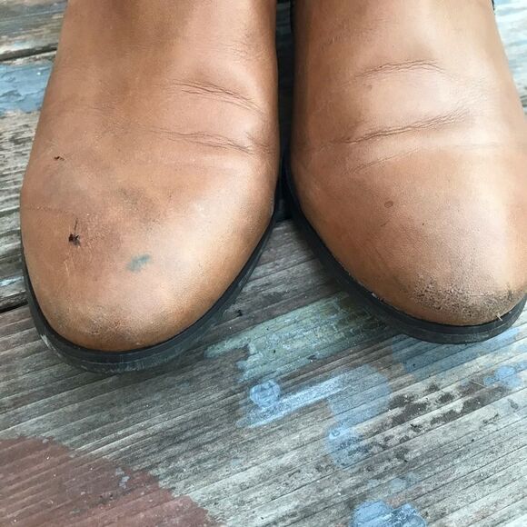 Franco Sarto Quinne Tan Leather Ankle Boots 8 - Picture 5 of 13